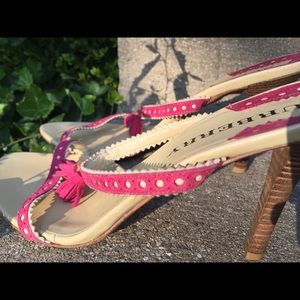 Burberry slip on heel sandals fuchsia size 39 1/2